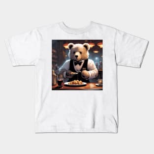 Teddy as a Waiter Kids T-Shirt